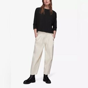 NWOT WHISTLES Black Cotton Pocket Top
